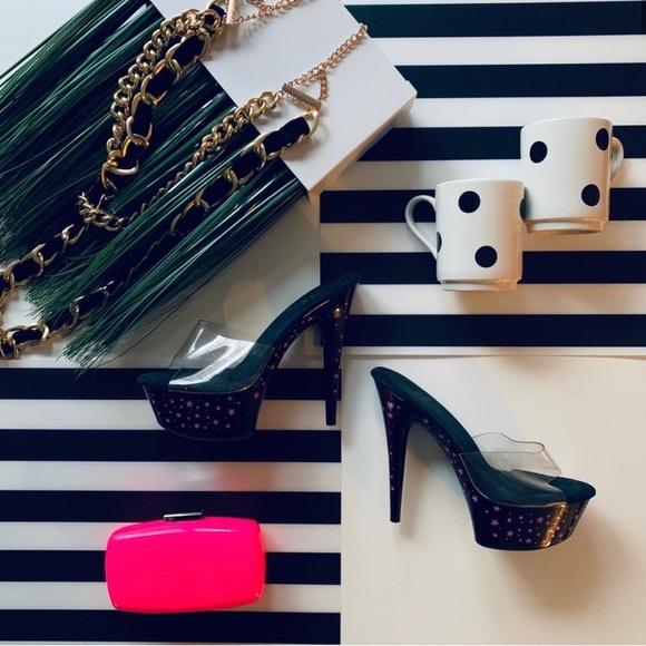 MAKE AN OFFER BLACKLIGHT ELLIE PLATFORM HEELS GREAT FOR POLE DANCING CLASS - Picture 2 of 7